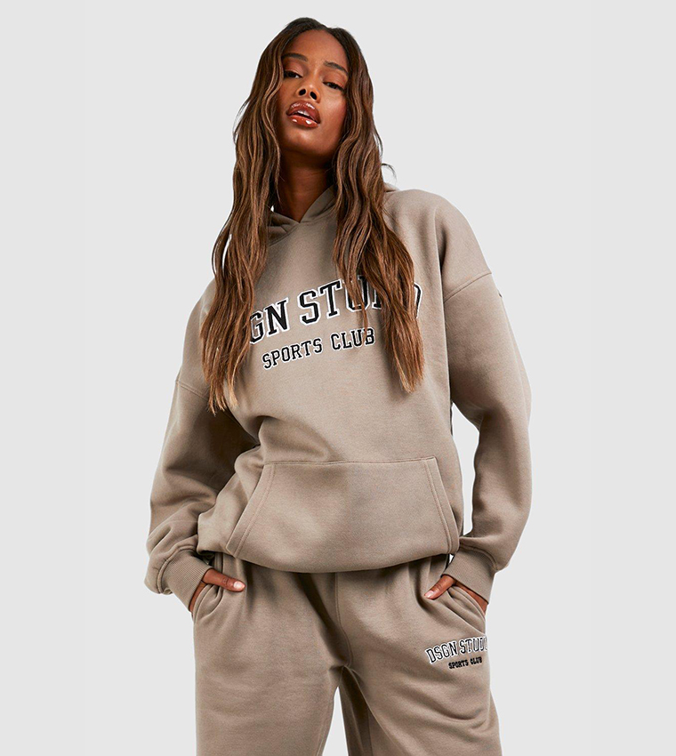 ★ Amla★AP STUDIO Oversized Hoodie Buy Boohoo Dsgn Studio Applique Oversized Hoodie In STONE