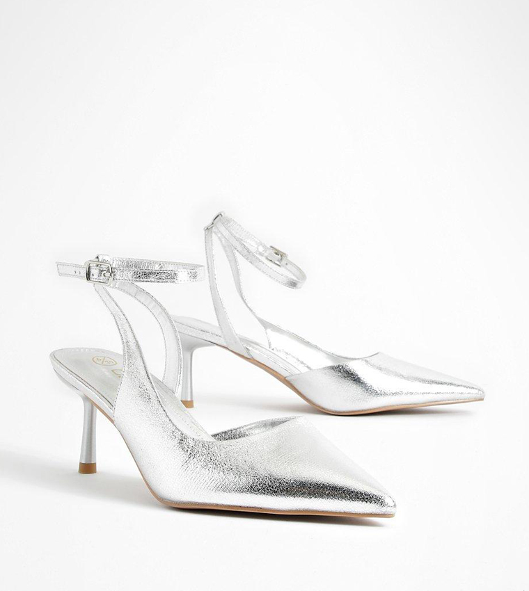 Low Wrap Around Metallic Slingback Pumps