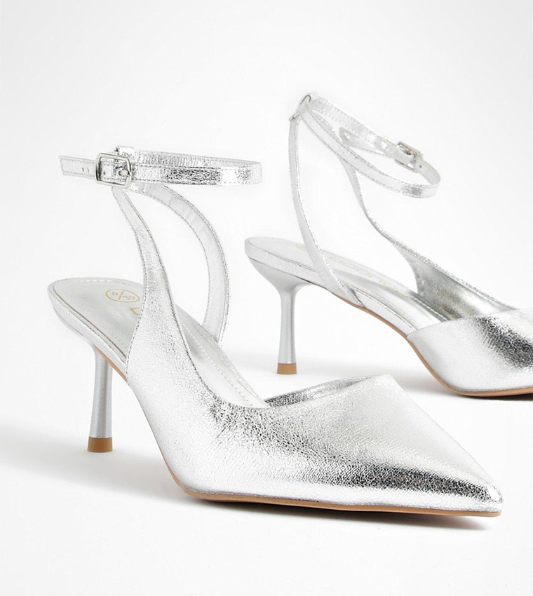 Low Wrap Around Metallic Slingback Pumps