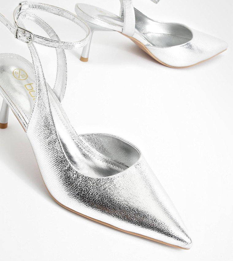 Low Wrap Around Metallic Slingback Pumps
