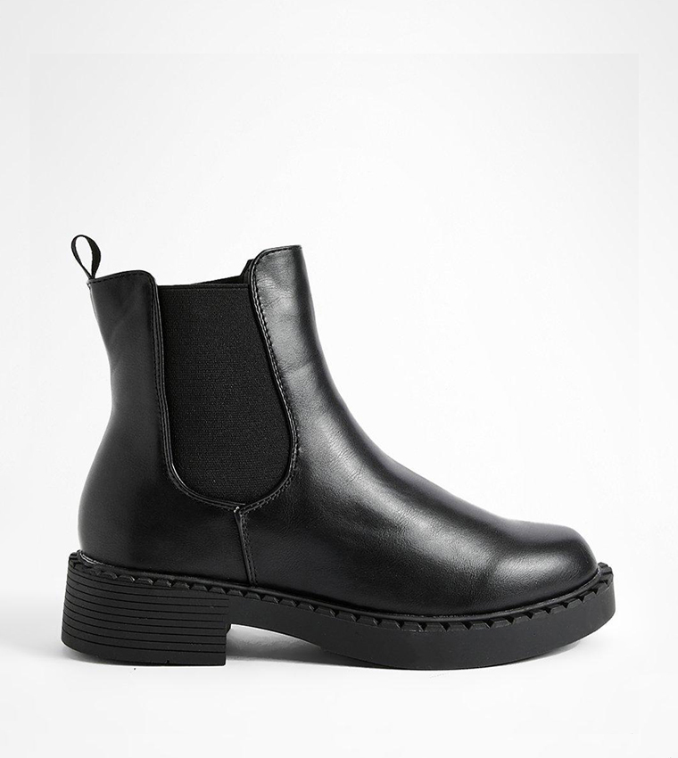 Buy Boohoo High Shine Chelsea Boots In Black 6thStreet Kuwait