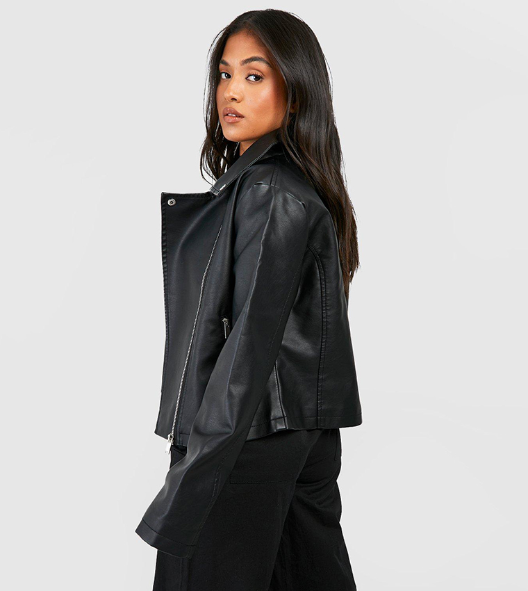 Boohoo faux outlet leather biker jacket