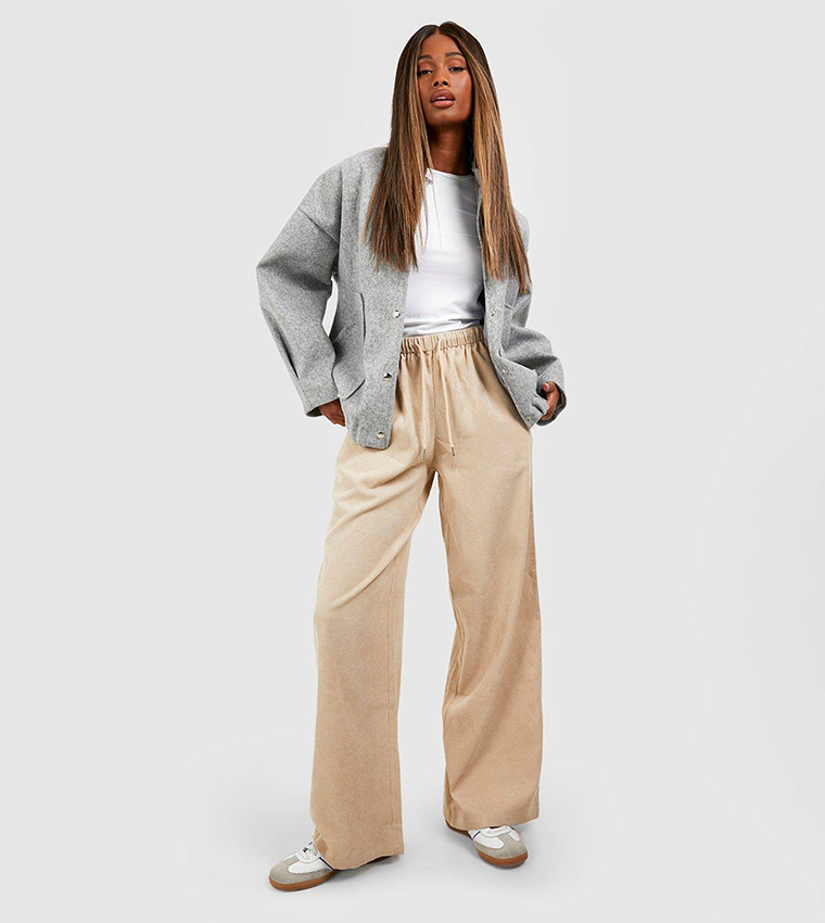 Beige tie sale waist trousers