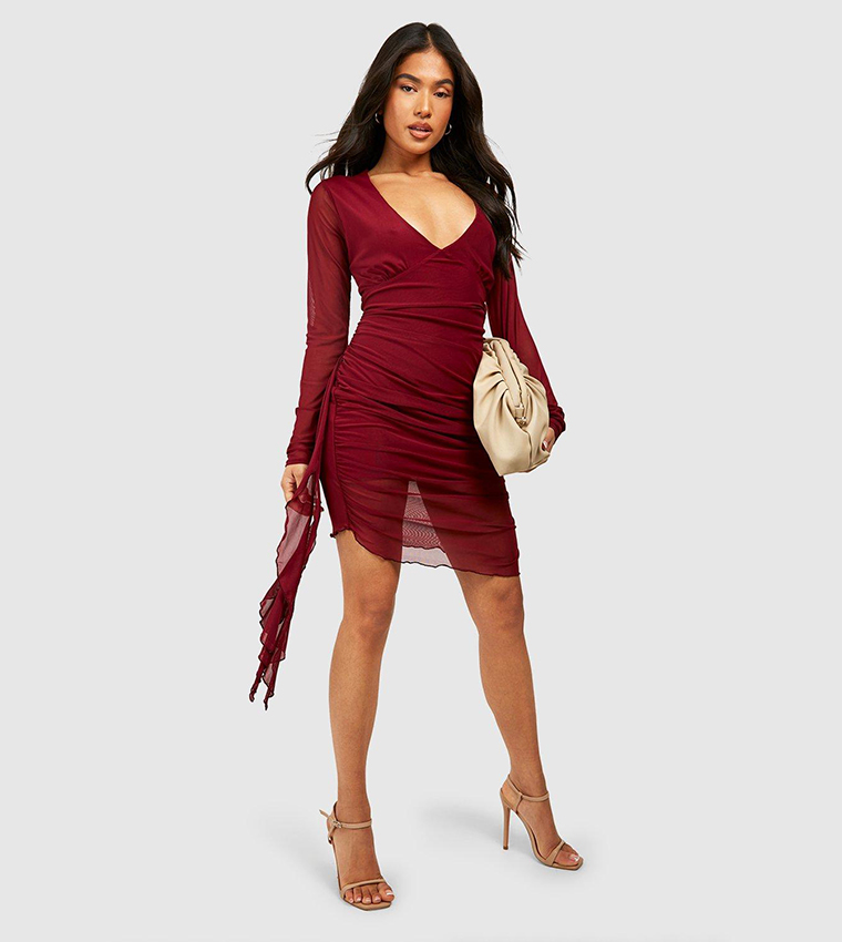 Mesh plunge outlet dress