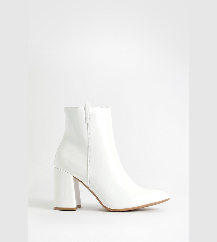 White ankle best sale boots wide fit