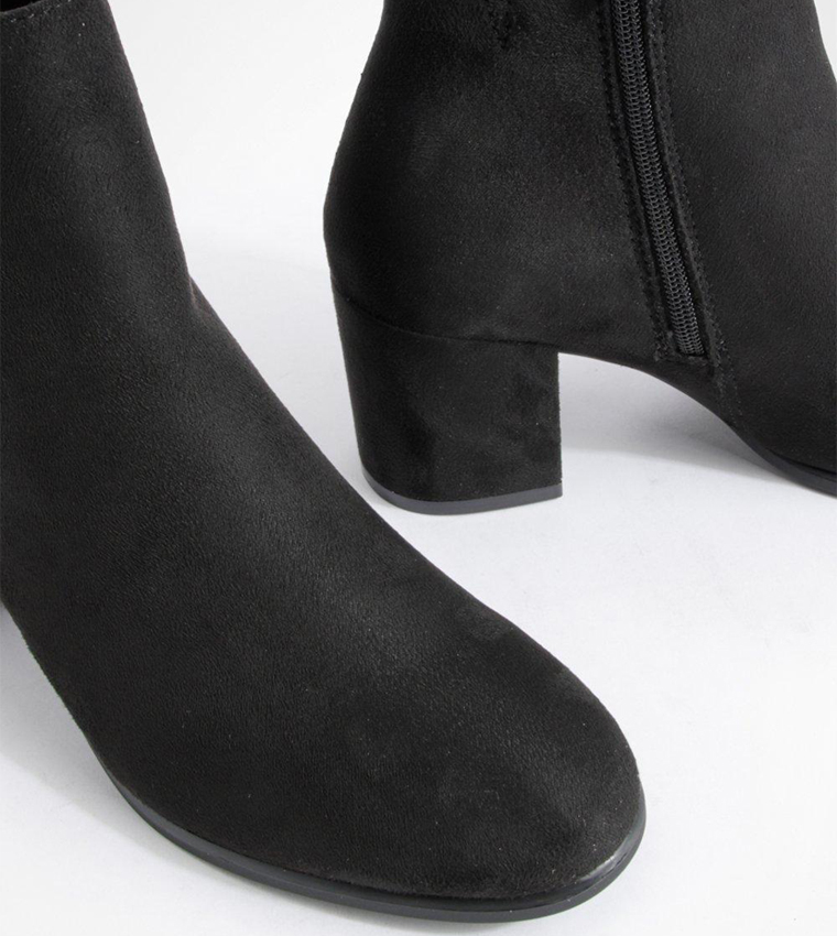 Block Heel Ankle Faux Suede Shoe Boots