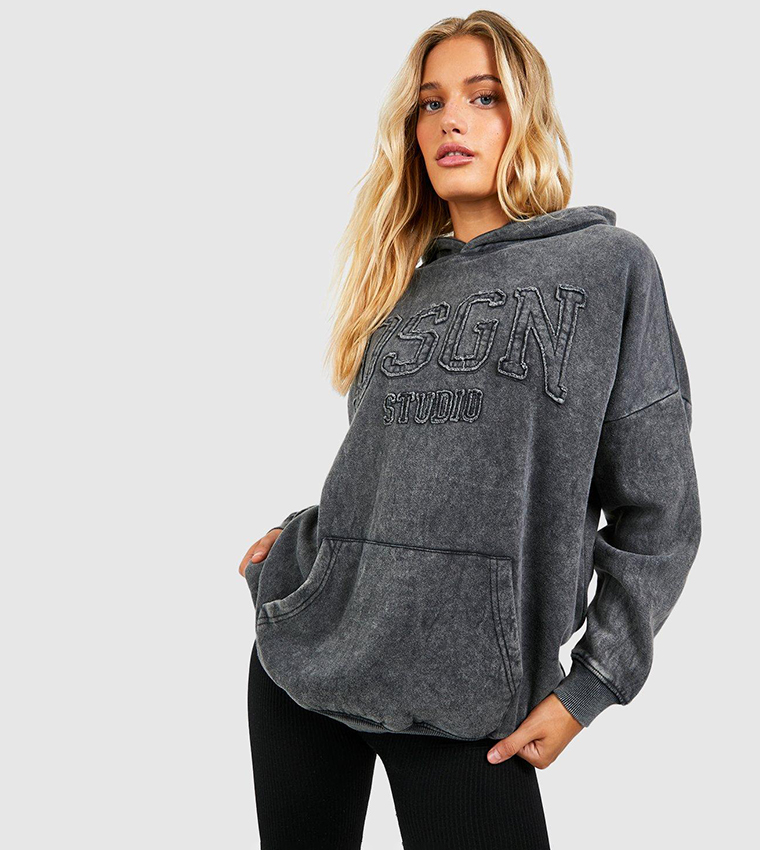 Charcoal Washed Oversized Hoodie