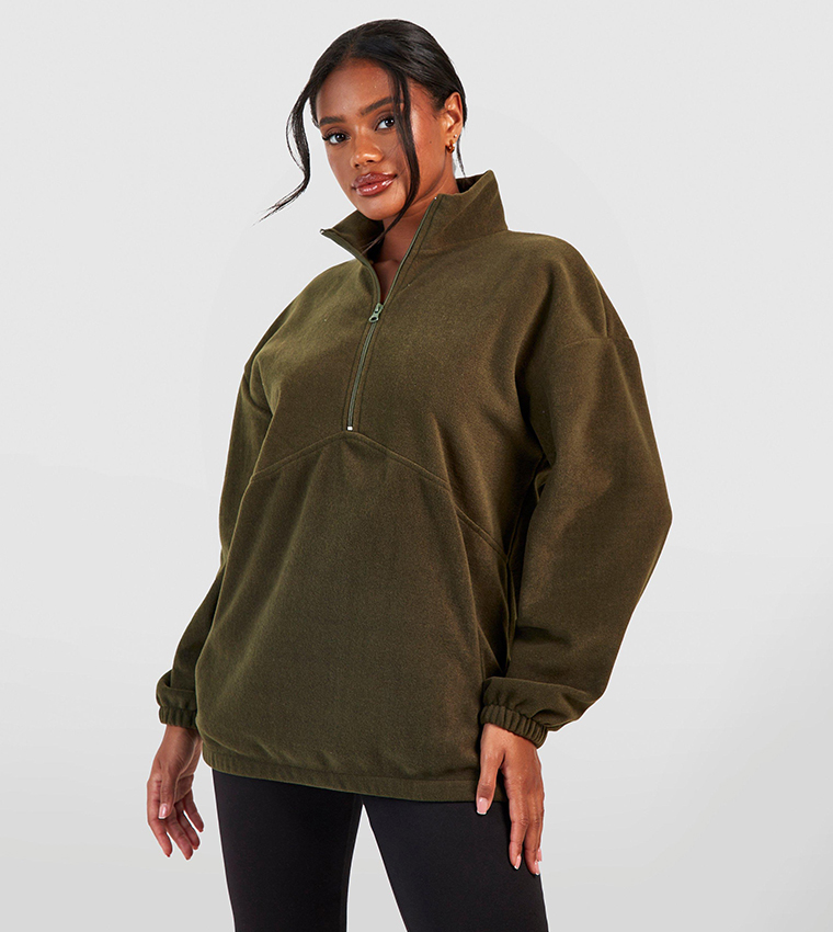 Half zip oversized fleece hotsell