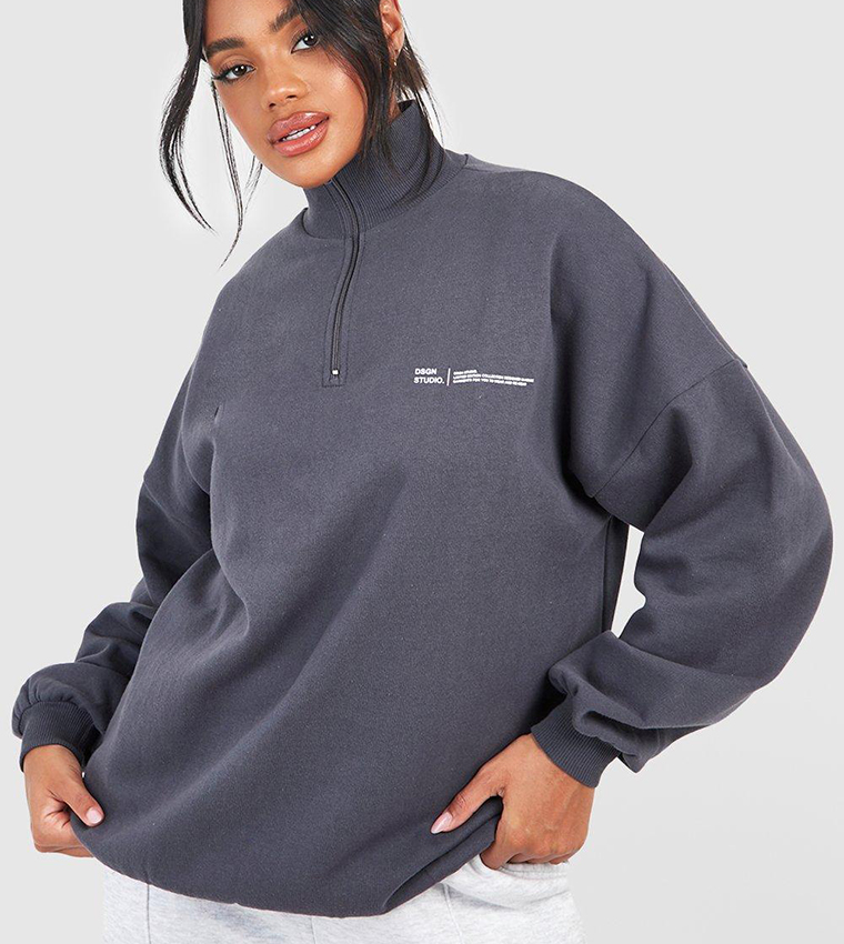 Oversized shop half zip