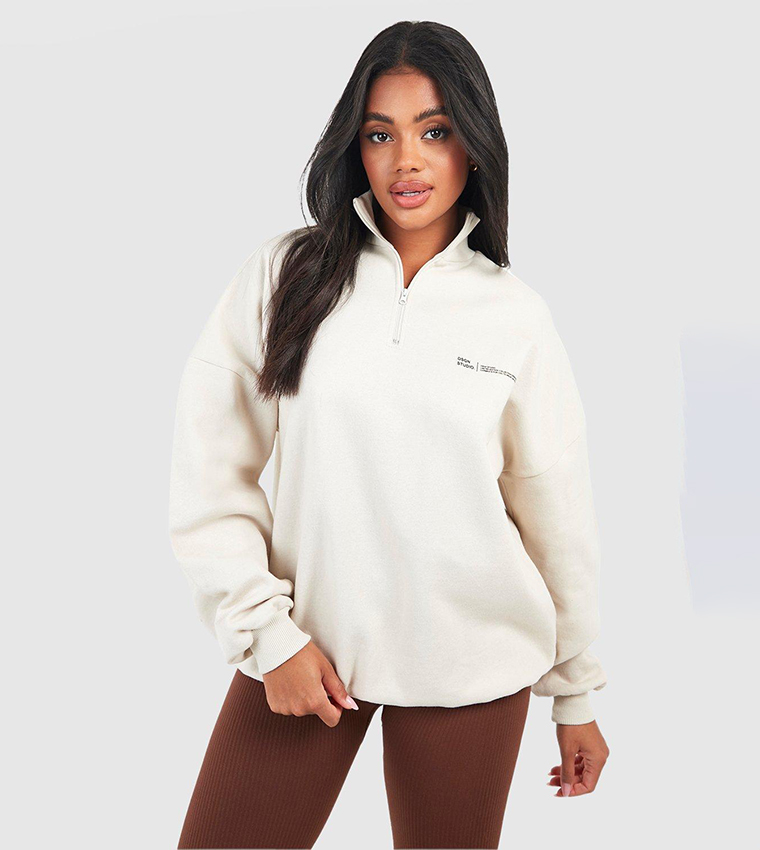 Oversized half zip sale