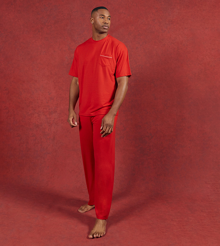 Buy Boohoo Men s Matching Family Christmas Pajama Set In Red