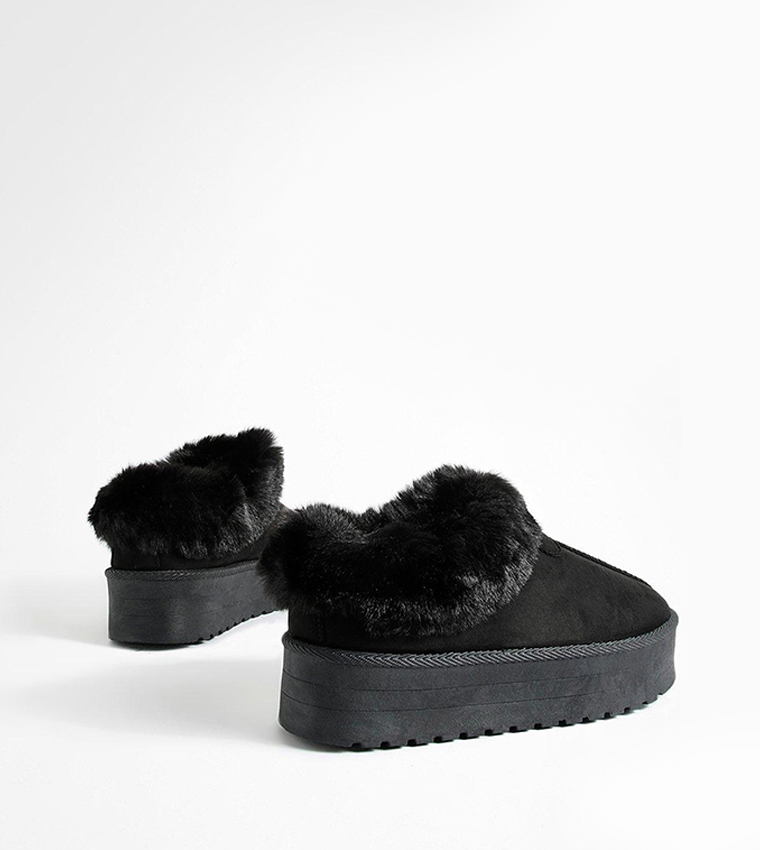 Faux fur best sale slip on mules