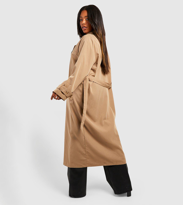 Boohoo petite tailored coat in clearance camel