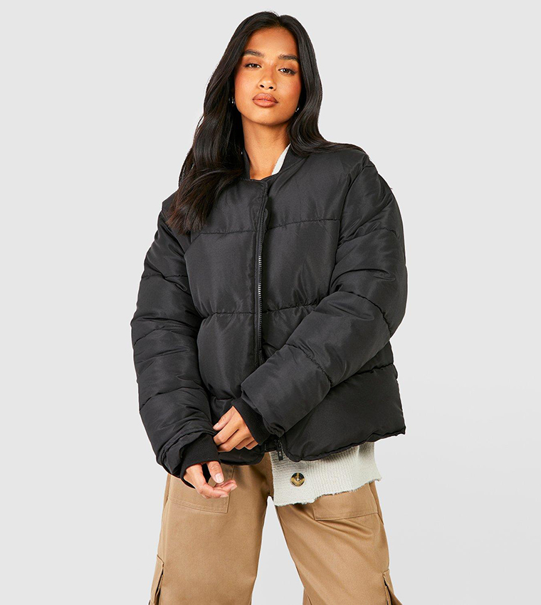 Boohoo crop fleece oversized hotsell puffer jacket