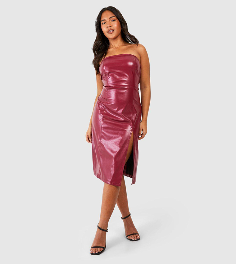 Pu bandeau clearance dress