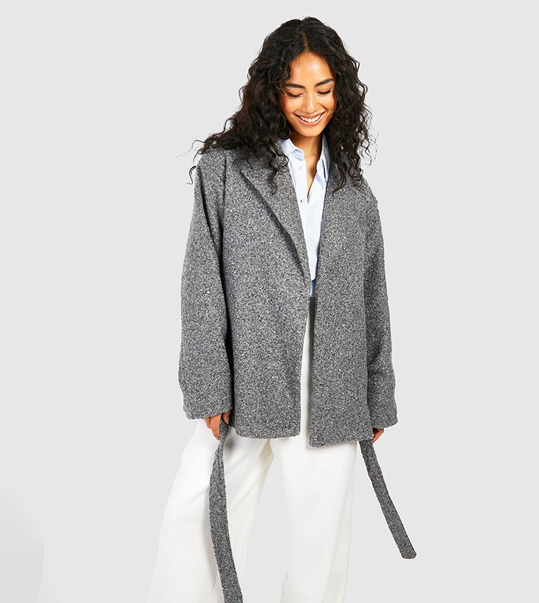 Grey wool shop look coat