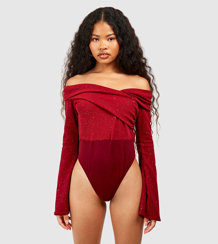 Boohoo 2024 red bodysuit