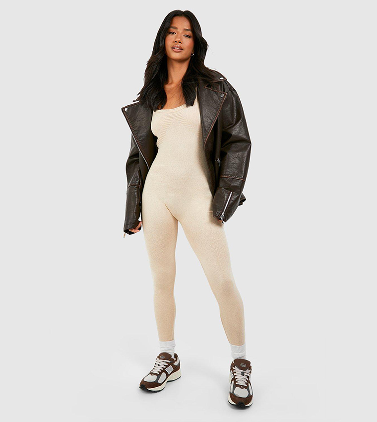 Boohoo Hooded Jumpsuit Womens Maternity Slash Neck Wide Leg Lounge