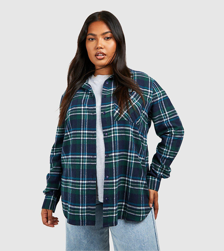 Oversized 2025 plaid shirt