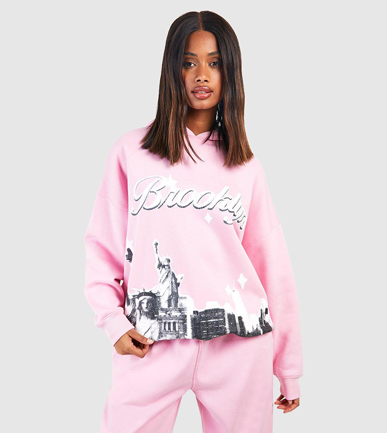 Pink hotsell oversized hoodie