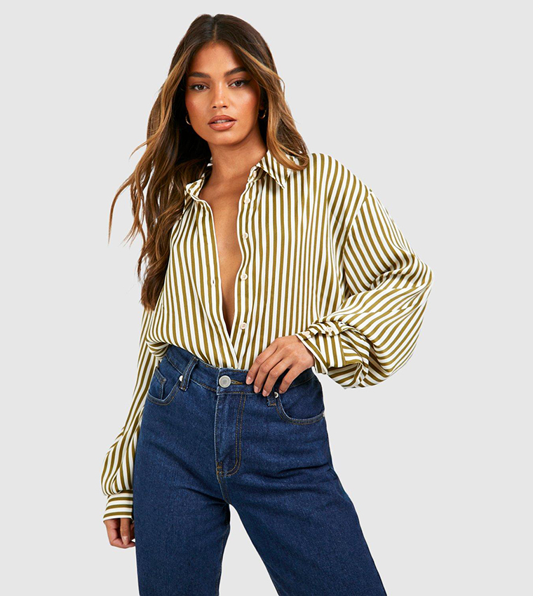 Satin Fine Striped Shirt