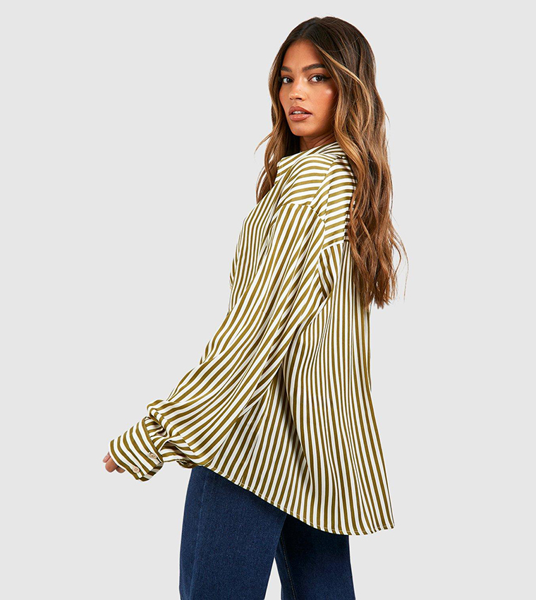 Satin Fine Striped Shirt