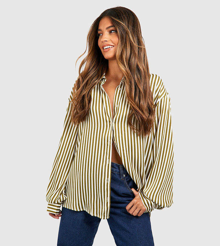 Satin Fine Striped Shirt