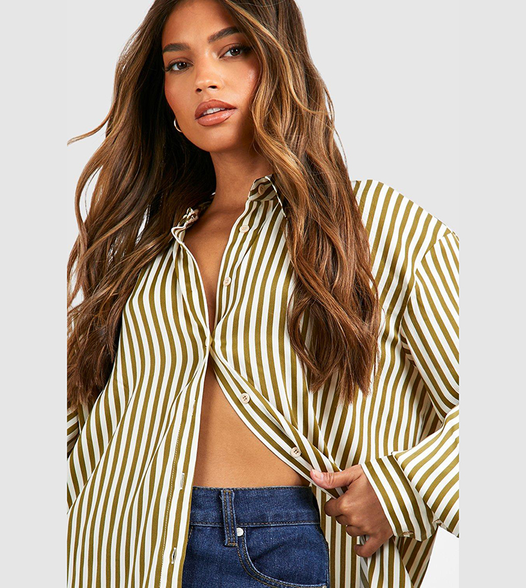 Satin Fine Striped Shirt