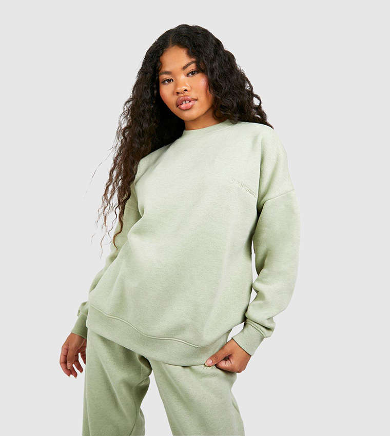 Buy Boohoo Petite Sweatshirt Tracksuit In Green 6thStreet UAE