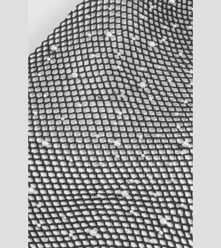 Festival Black Fishnet Diamante Stockings