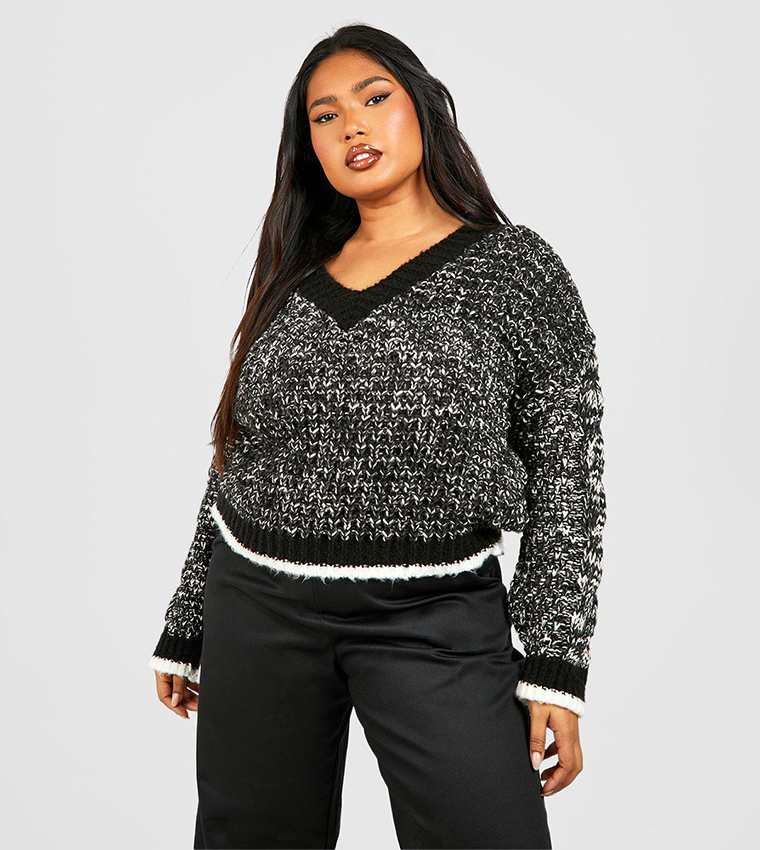 Plus size hotsell v neck sweaters