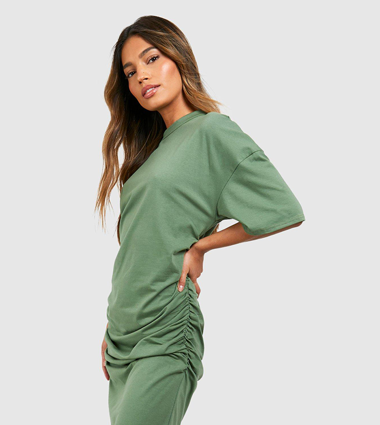 Oversized cotton 2024 shirt dress