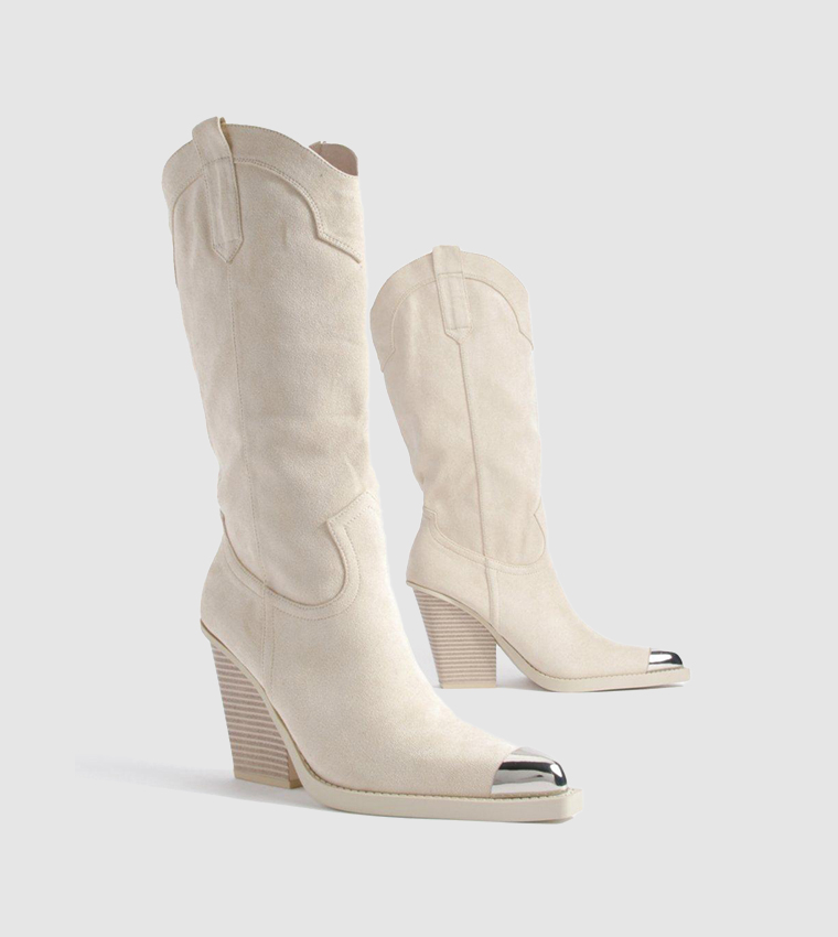 Toe Cap Chunky Rand Western Cowboy Boots