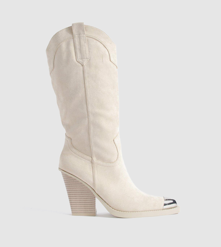 Toe Cap Chunky Rand Western Cowboy Boots