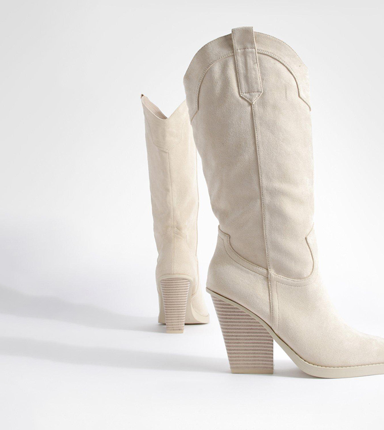 Toe Cap Chunky Rand Western Cowboy Boots