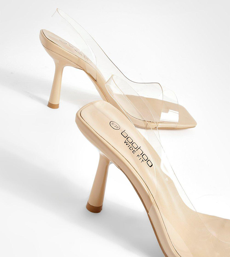 Wide Fit Clear Slingback Heels