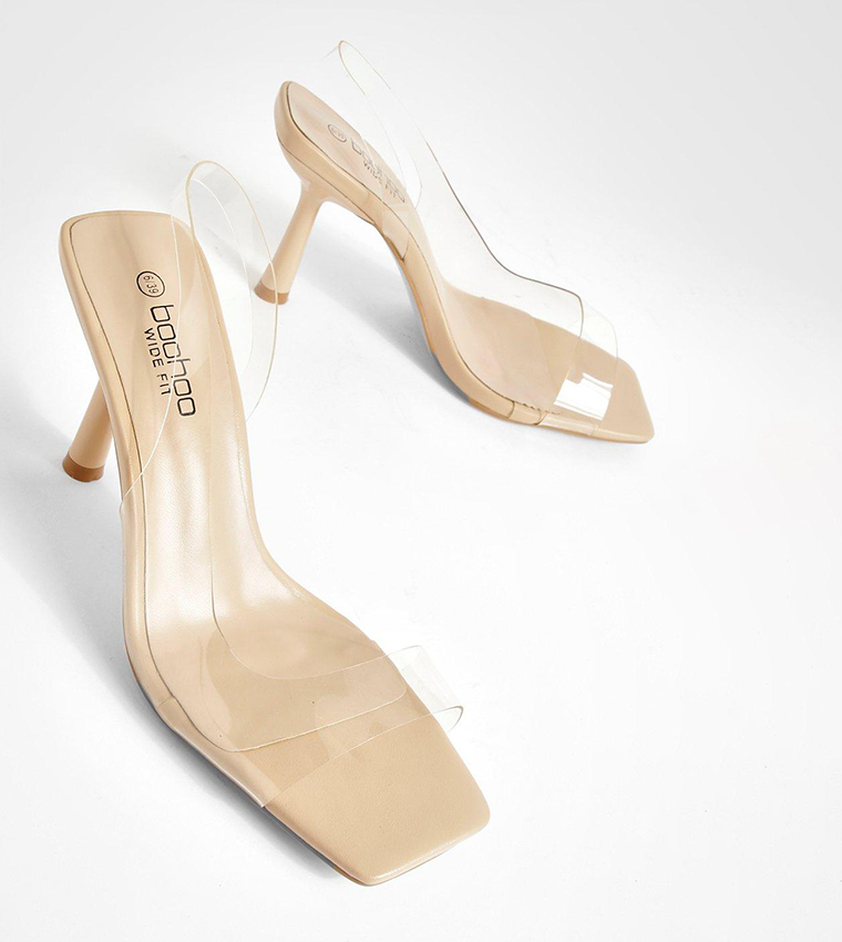 Wide Fit Clear Slingback Heels