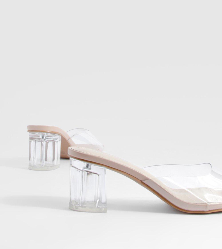 Clear block hot sale heel mule