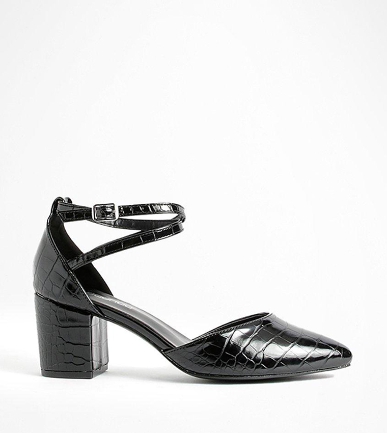 Pointed Low Block Heel Pumps