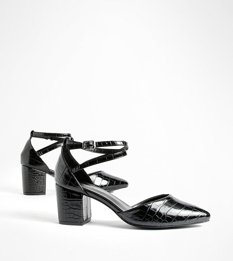 Pointed Low Block Heel Pumps