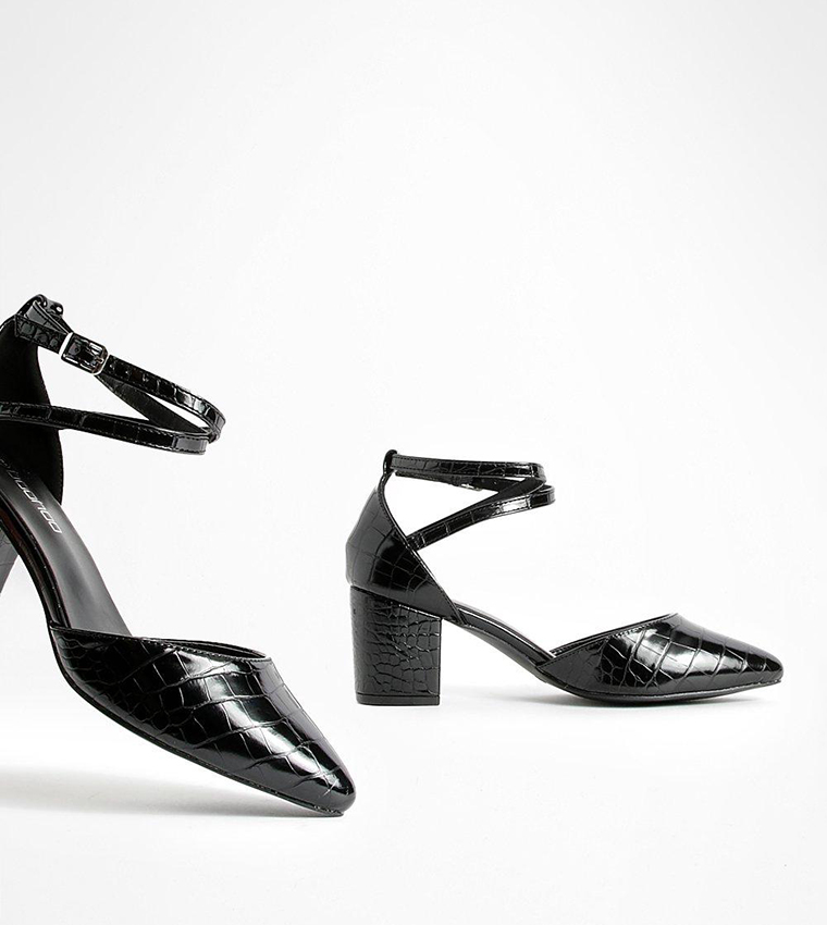 Pointed Low Block Heel Pumps