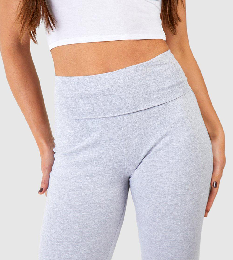 Tall Cotton Jersey Folded Waistband Yoga Flared Trousers