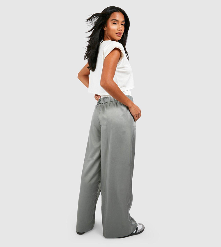 Petite Stacked Double Waistband Detail Trousers