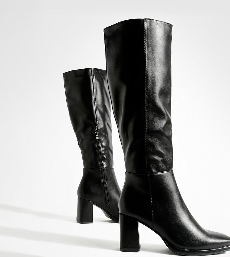 Block Heel Knee High Boots