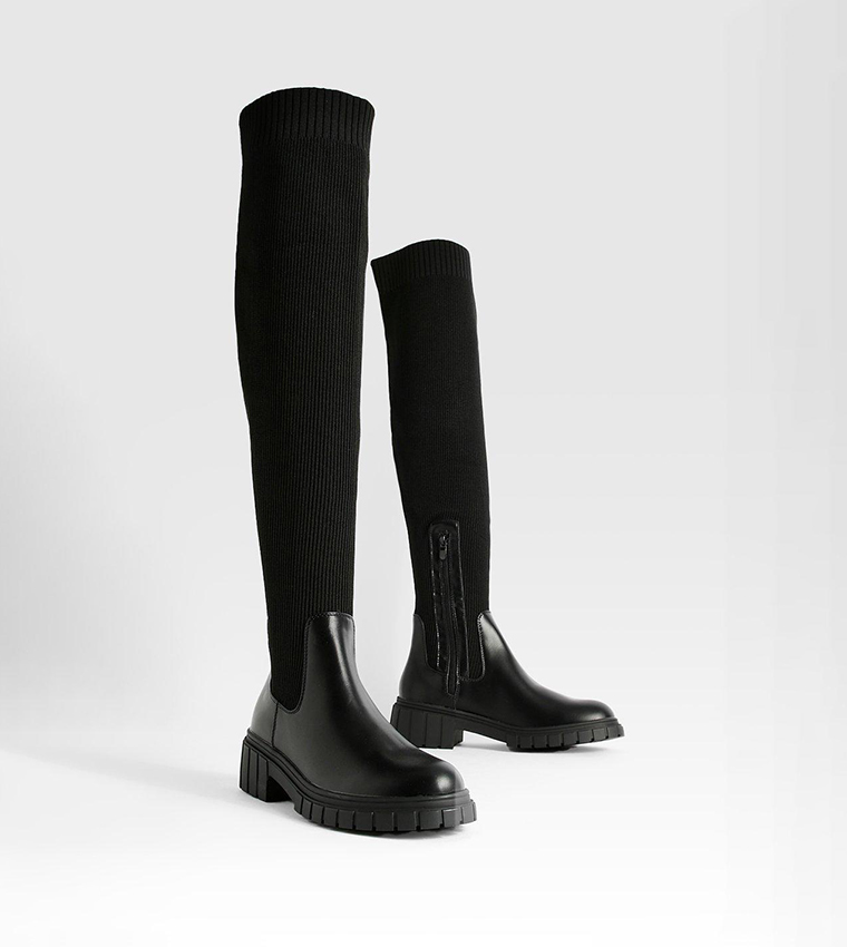 Over the clearance knee buckle boots