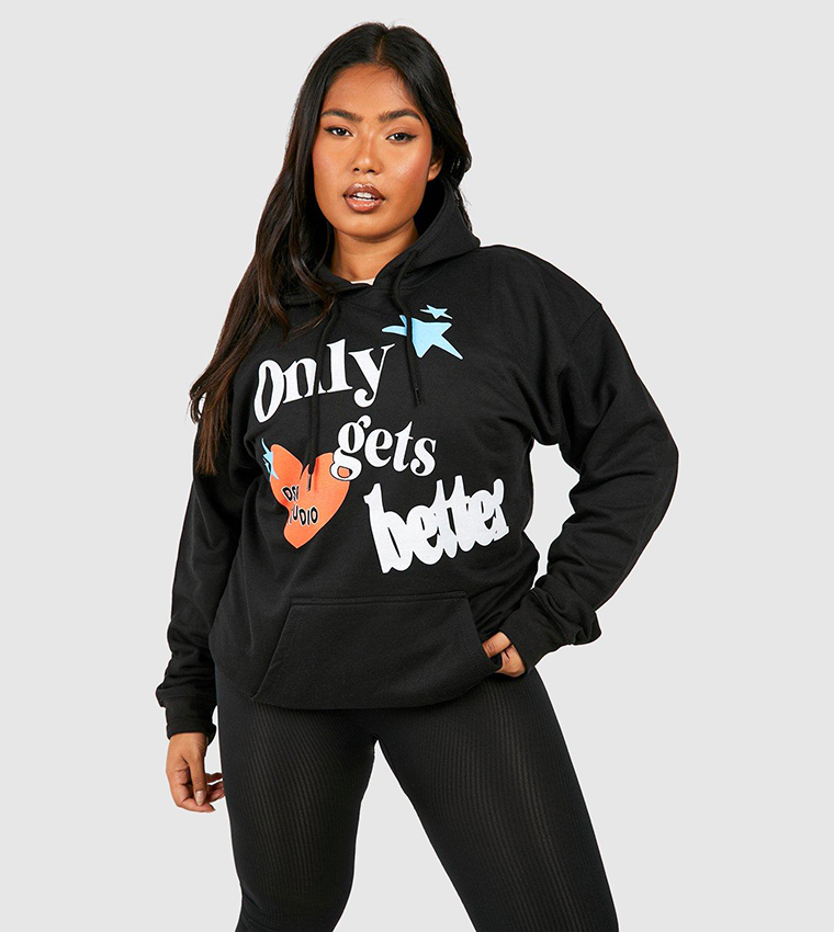 Oversized discount printed hoodie