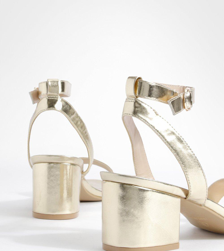 Wide Fit Metallic Block Heel Sandals