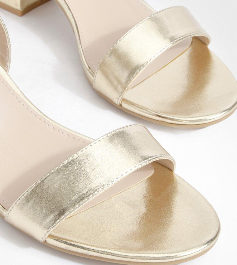 Wide Fit Metallic Block Heel Sandals