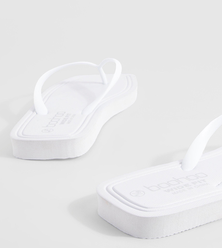 Wide Fit Square Toe Flip-Flops