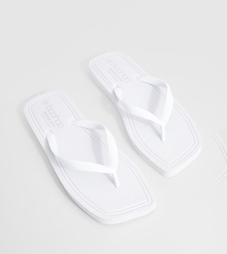 Wide Fit Square Toe Flip-Flops